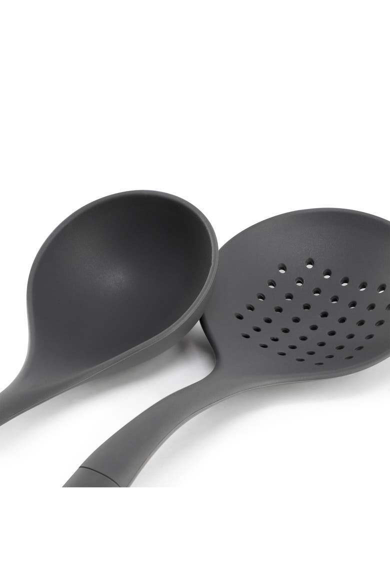 Ridgecrest 2 Piece Silicone Kitchen Tool Skimmer and Ladle Set, Alternate, color, Gray