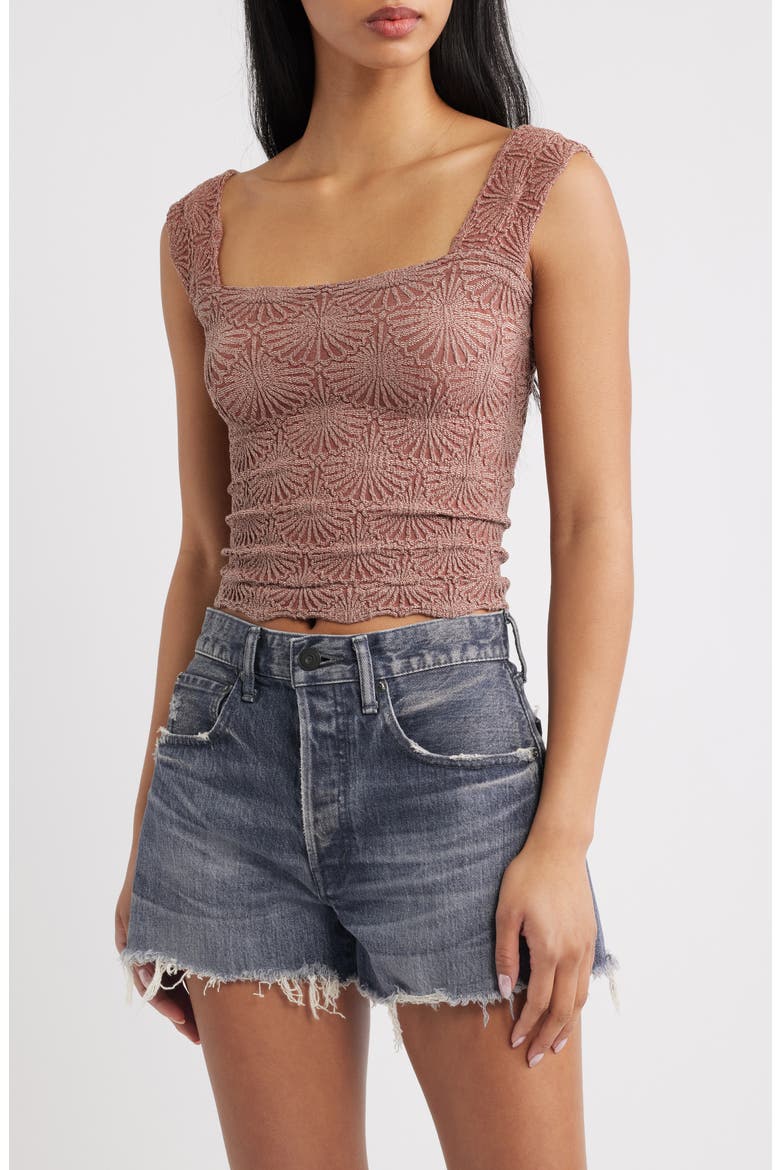 Love Letter Floral Knit Camisole, Main, color, CEDAR WOOD