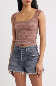 Free People Love Letter Floral Knit Camisole