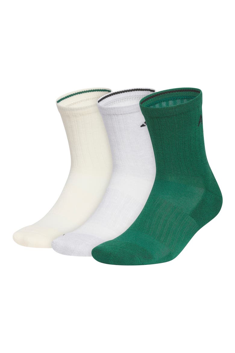 Cushioned Sport 5.0 3-Pack Quarter Crew Socks, Main, color, WONDER WHITE/ GREY/ GREEN