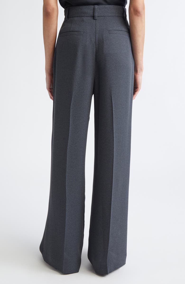 ST. JOHN High Waist Heathered Crepe Wide Leg Pants, Alternate, color, 
