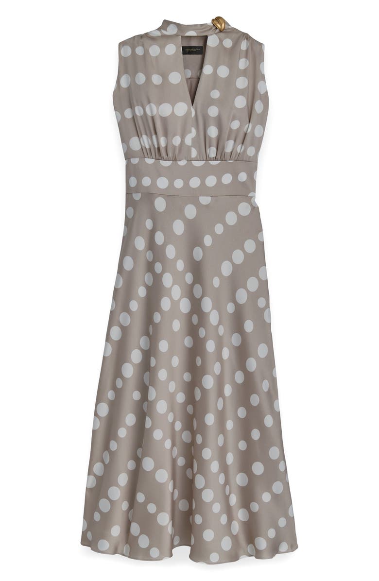 Donna Karan New York Print Scarf Sleeveless Midi Dress, Alternate, color, Clay/Cream