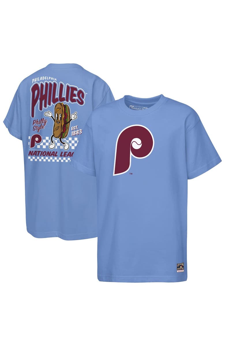 Mitchell & Ness Youth Mitchell & Ness Light Blue Philadelphia Phillies Cooperstown Concession T-Shirt, Main, color, Light Blue