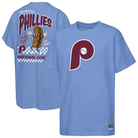 Youth Mitchell & Ness  Light Blue Philadelphia Phillies Cooperstown Concession T-Shirt