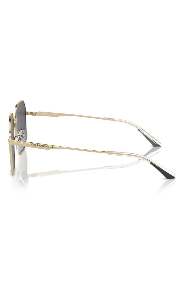 Emporio Armani 57mm Pilot Sunglasses, Alternate, color, Shiny Pale Gold / Dark Grey