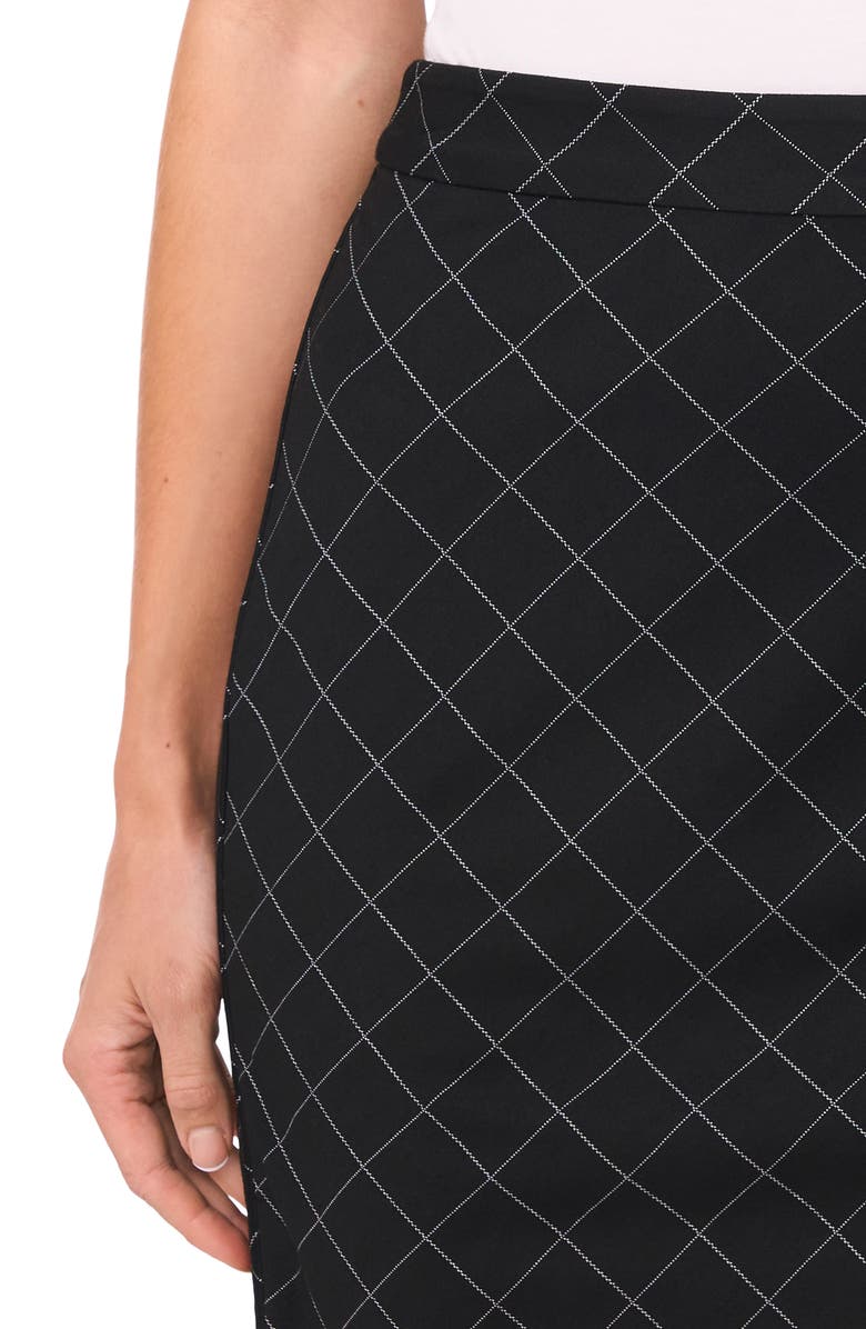 Halogen<sup>®</sup> Print Ponte Pencil Skirt, Alternate, color, Rich Black