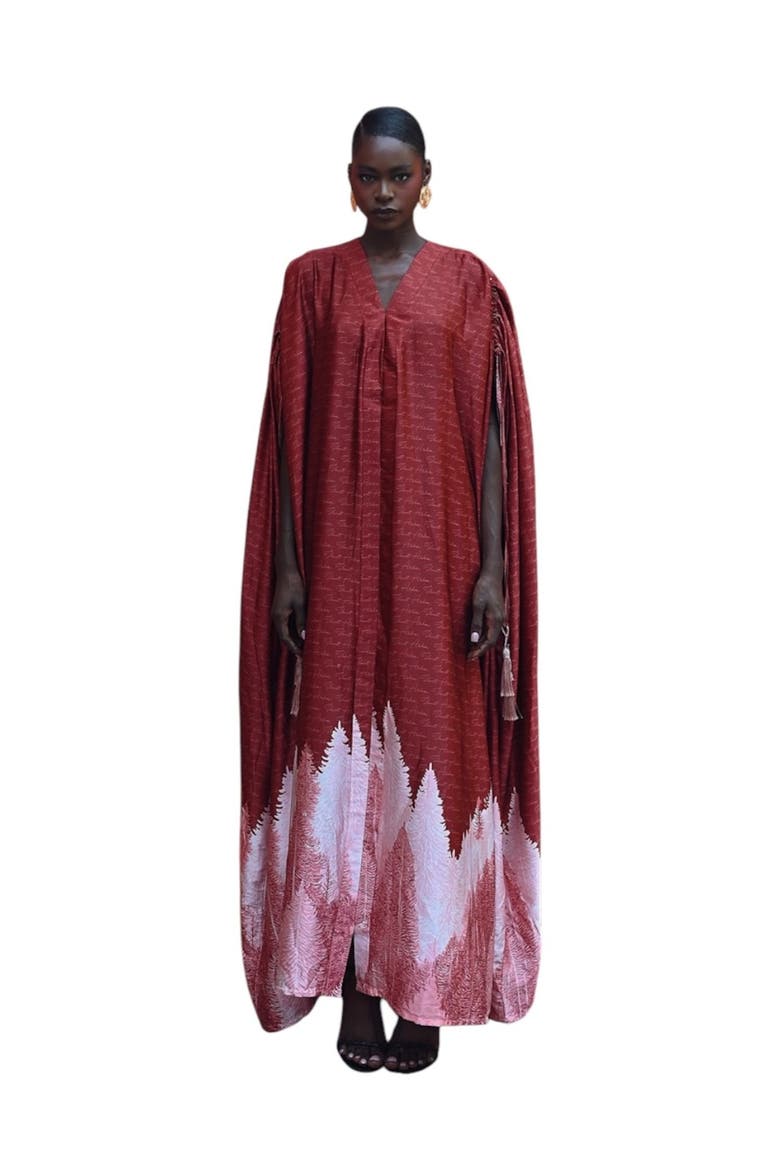 Suri Silk Caftan, Alternate, color, Red