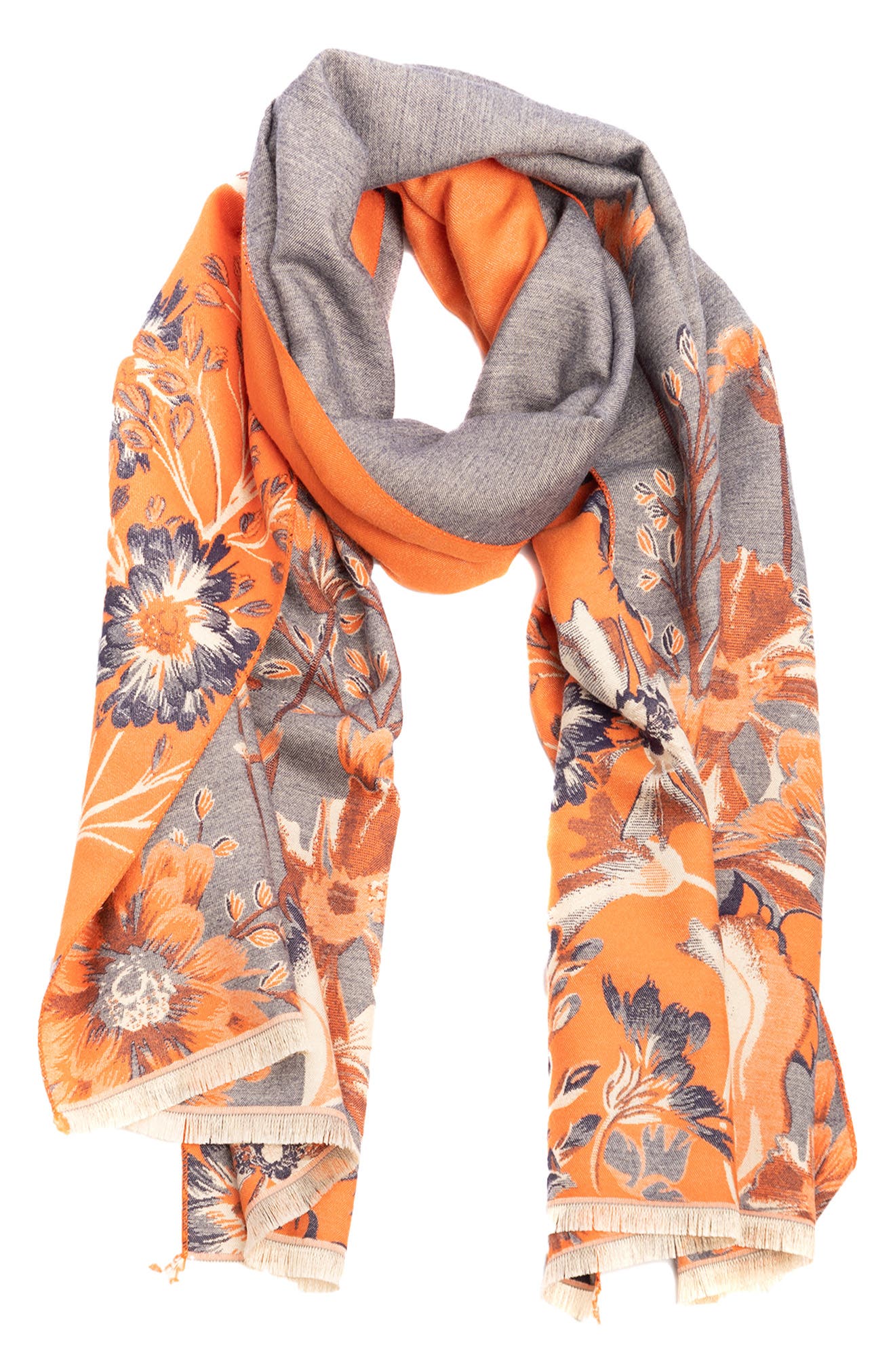 SAACHI Floral Pattern Reversible Scarf