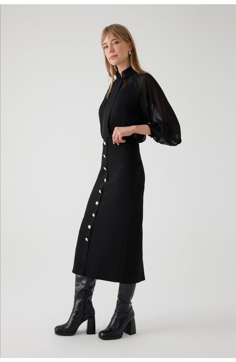 Exquise Alibeth  Midi Pencil Skirt, Alternate, color, Black