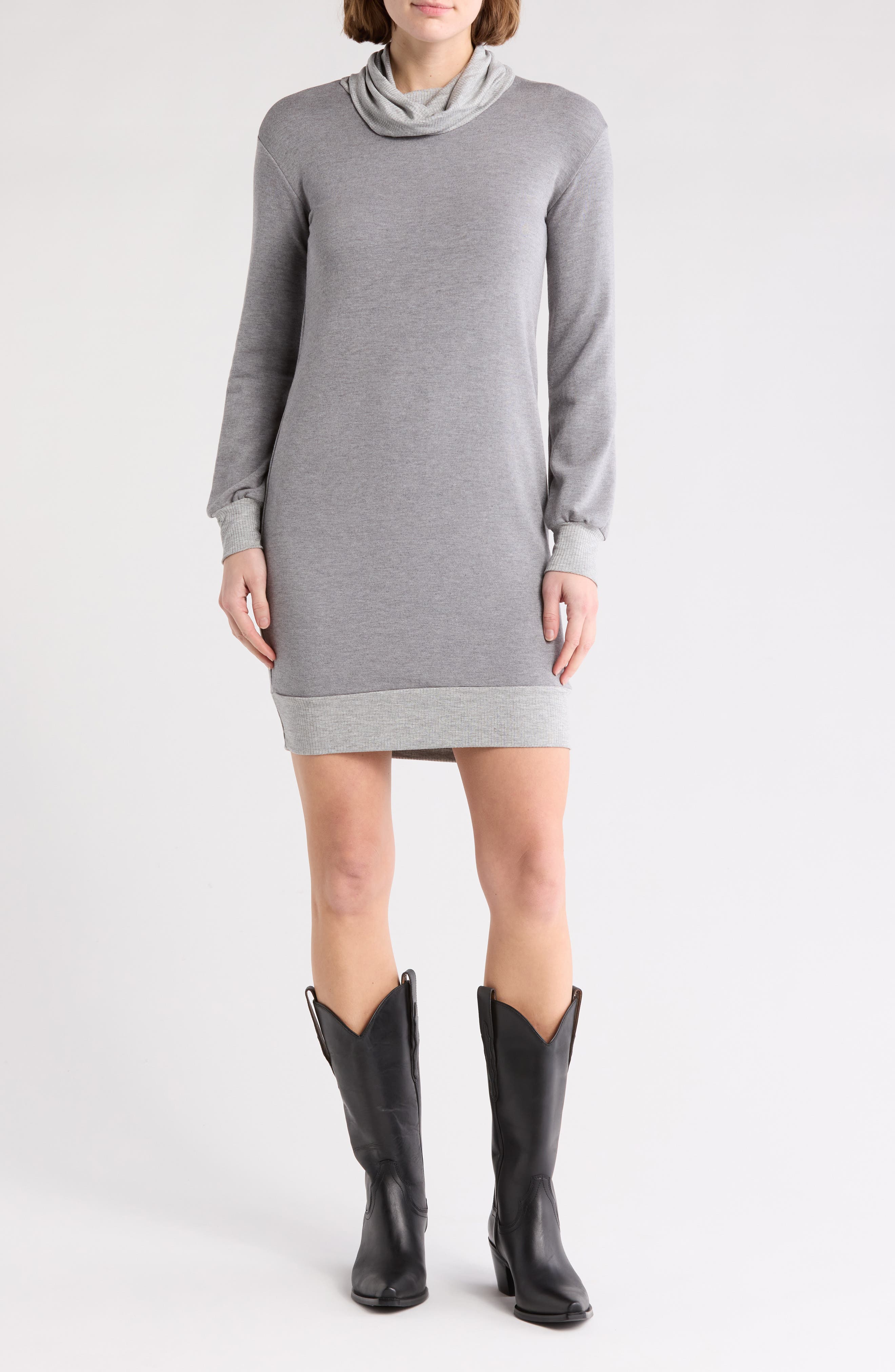 GO COUTURE Turtleneck Sweater Minidress