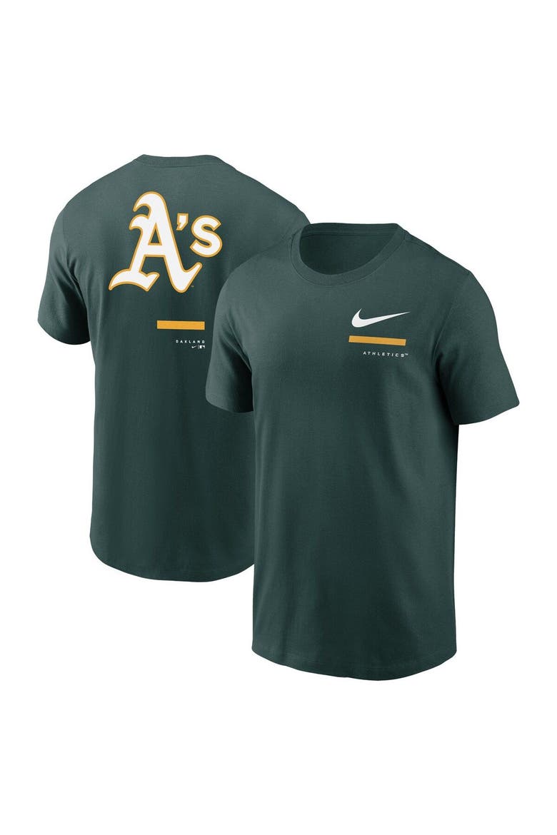 Men's Nike Green Oakland Athletics Over the Shoulder T-Shirt, Main, color, Green