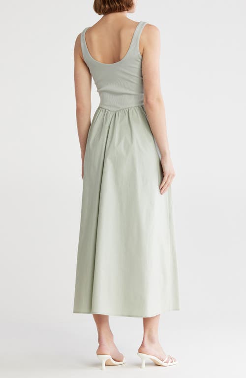 Melrose And Market Mixed Media Tank Dress In Green