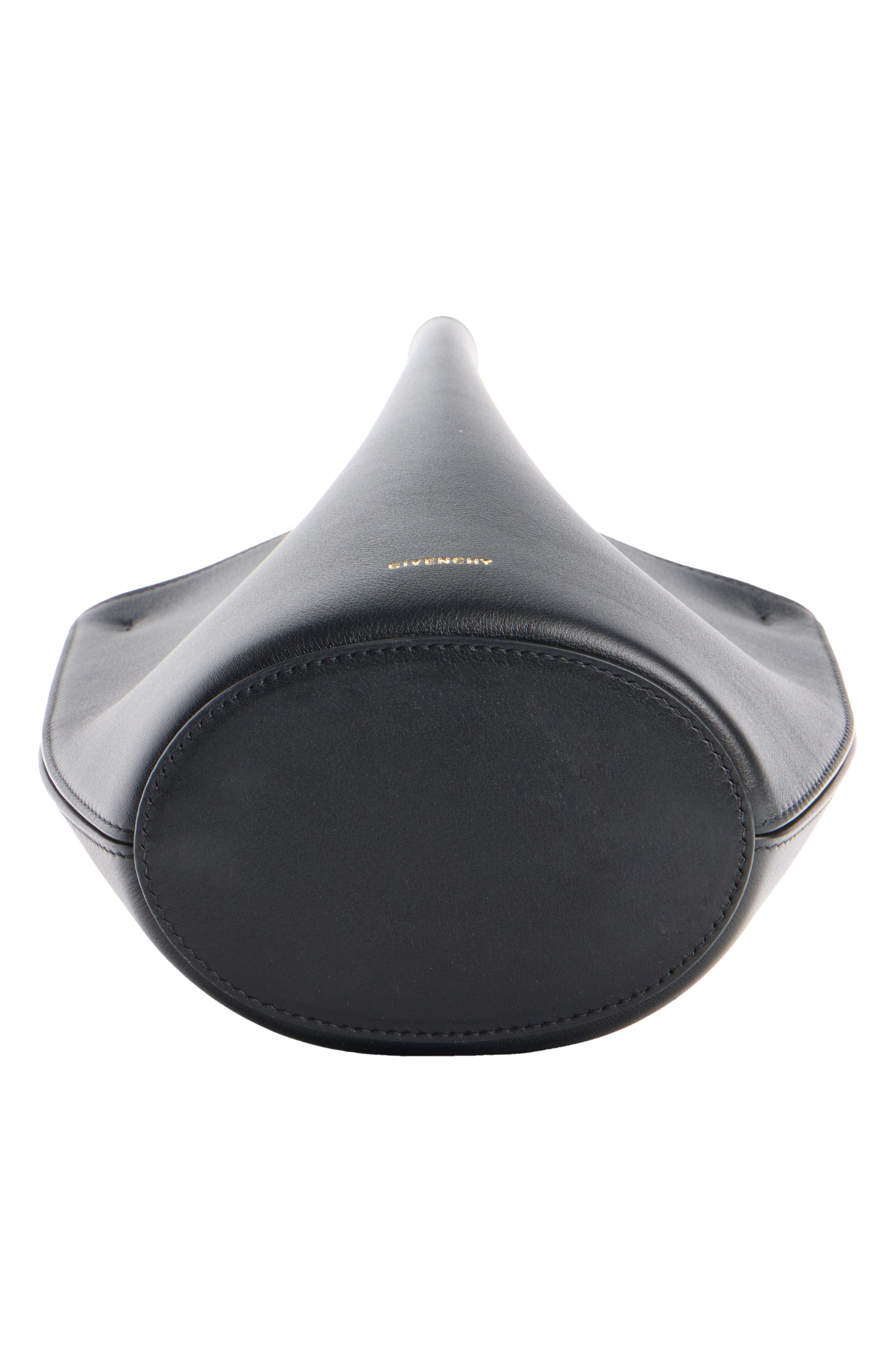 Givenchy Nano Snap Calfskin Bucket Bag, Alternate, color, Black