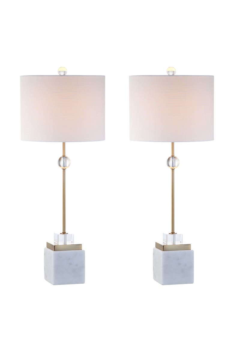 Dawson 30" Marble/Crystal LED Table Lamp, Brass, Main, color, White/Brass Gold