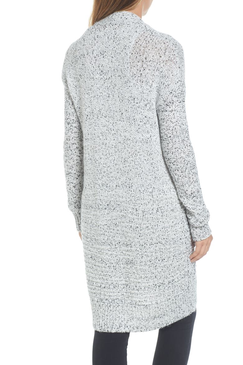 Mixed Stitch Long Cardigan, Alternate, color, IVORY MIX STITCH MARL