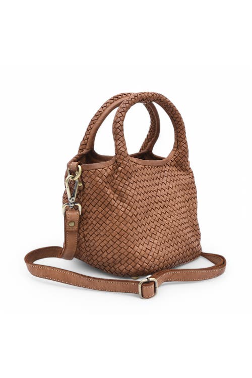 Bolsa Nova Lisa Woven Mini Tote In Cognac
