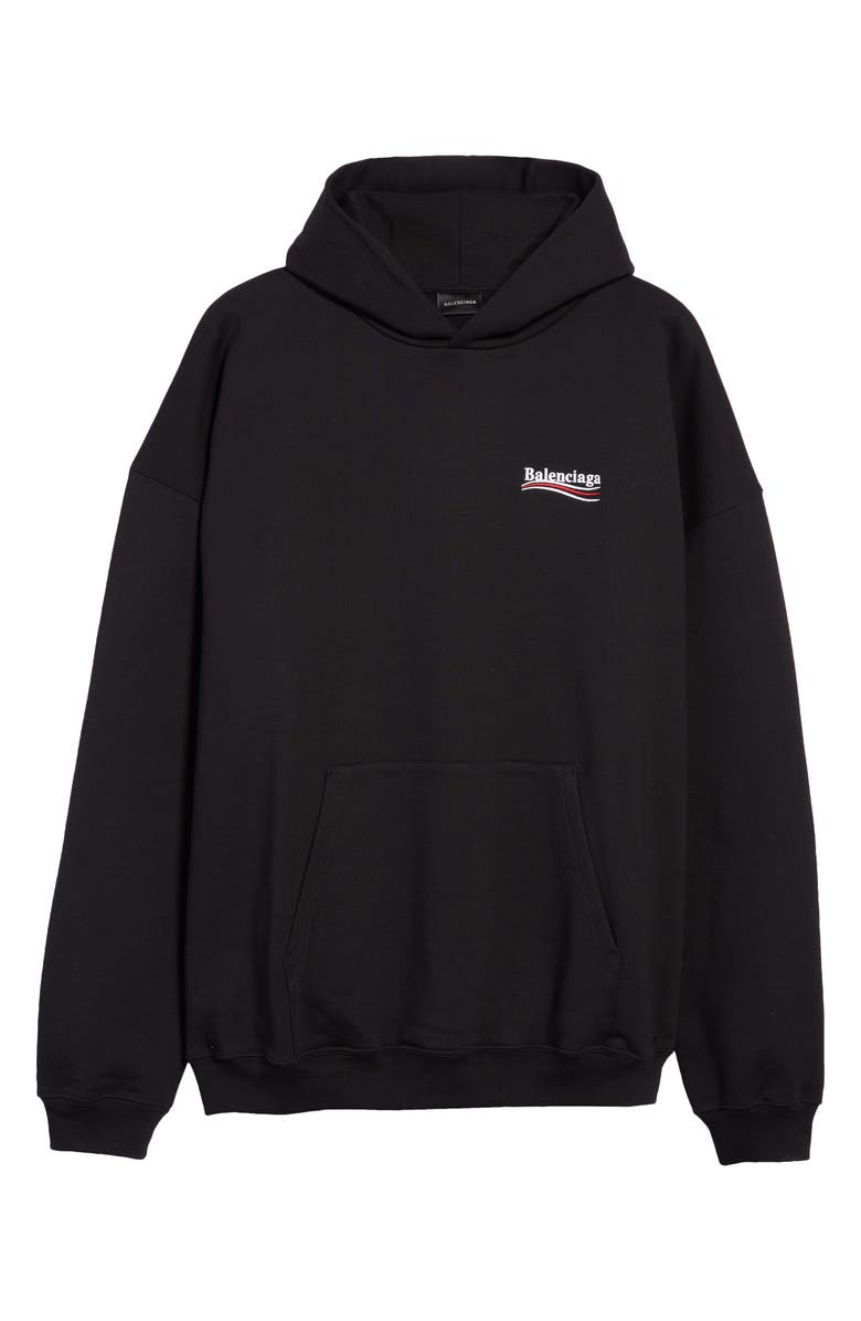 トップス balenciaga Campaign Logos hoodie xs Balenciaga Men's' Campaign Embroidered Logo Oversize Cotton Hoodie