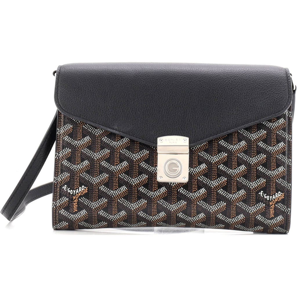 Pre-owned Goyard Goyard Chypre Wallet On Strap Coated Canvas With Leather In Multi