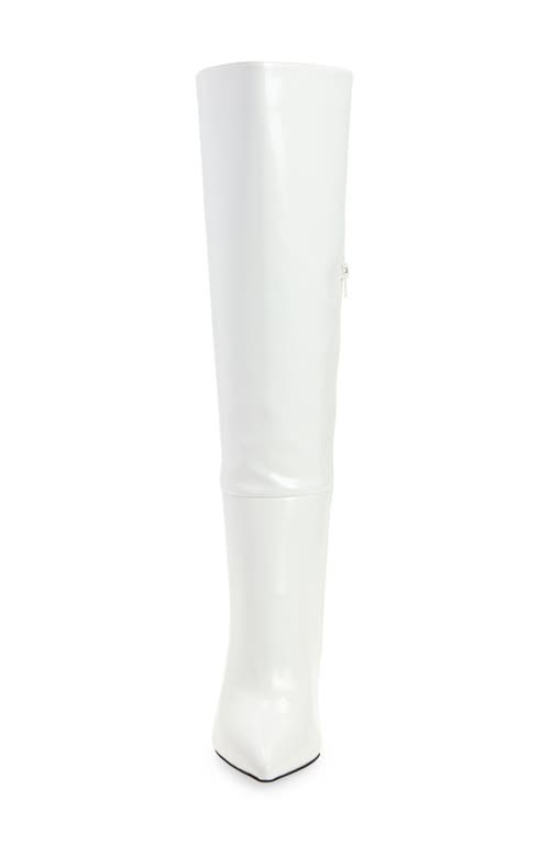 Jeffrey Campbell Arsen Knee High Stiletto Boot In White
