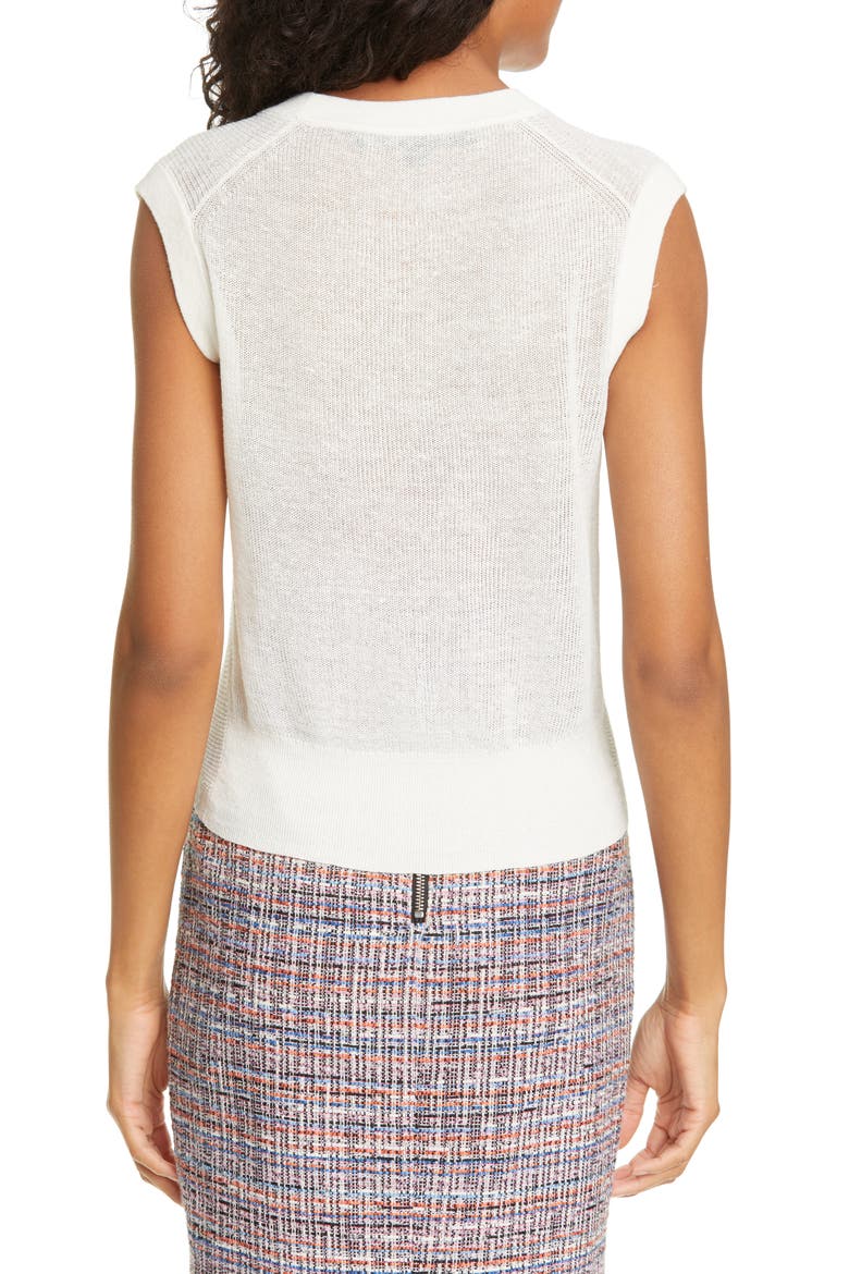Kellen Linen Blend Tank, Alternate, color, IVORY