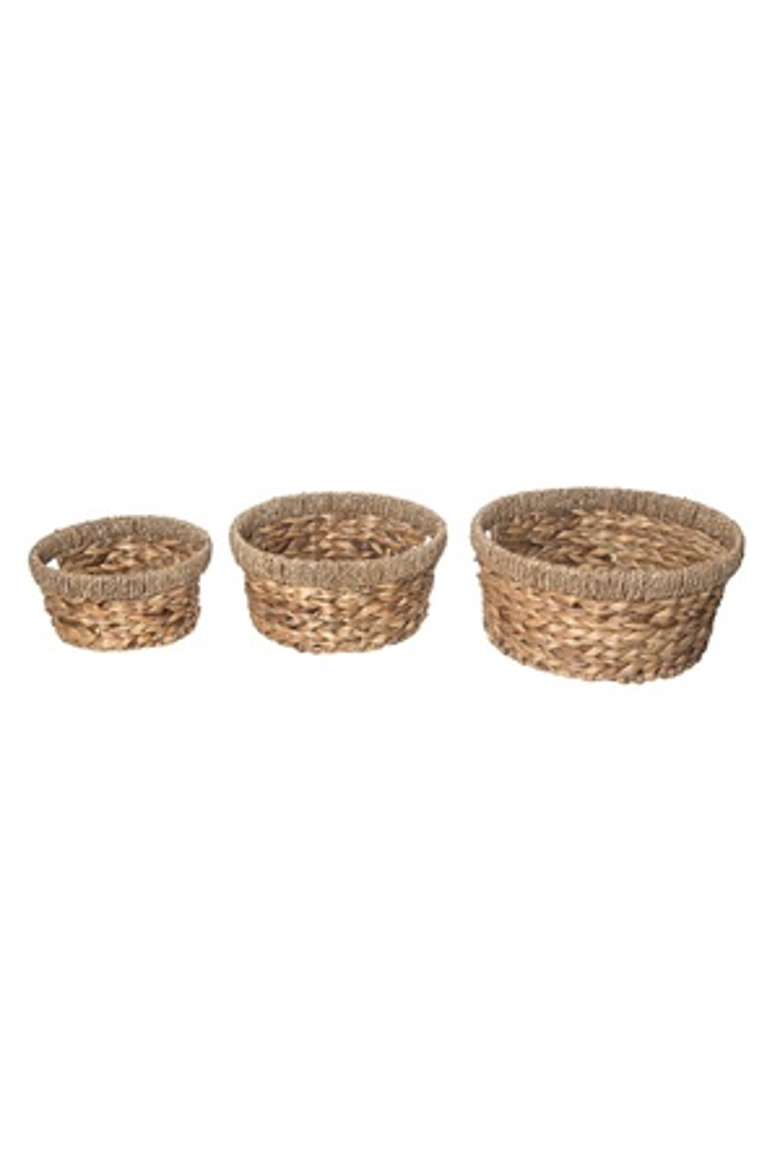 Grass Woven Storage Baskets, Set of 3, Main, color, Brown