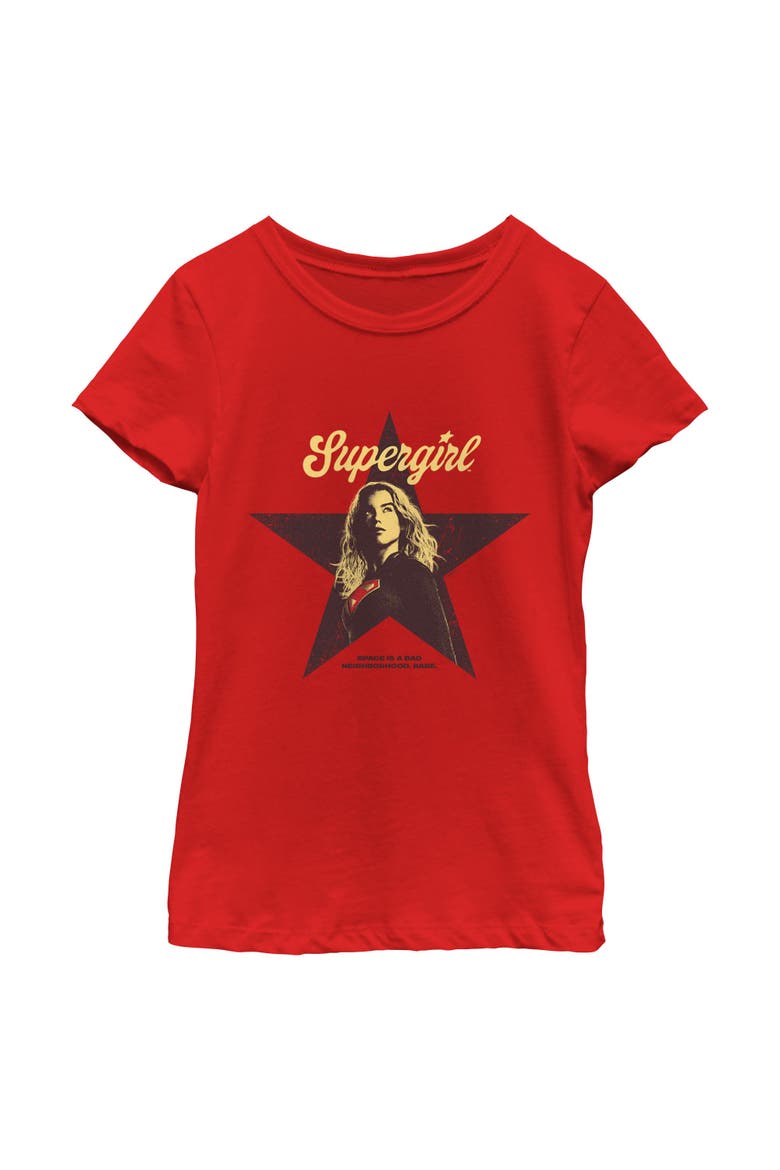 Girl's Supergirl Star Frame Kara  Graphic T-Shirt, Main, color, Red