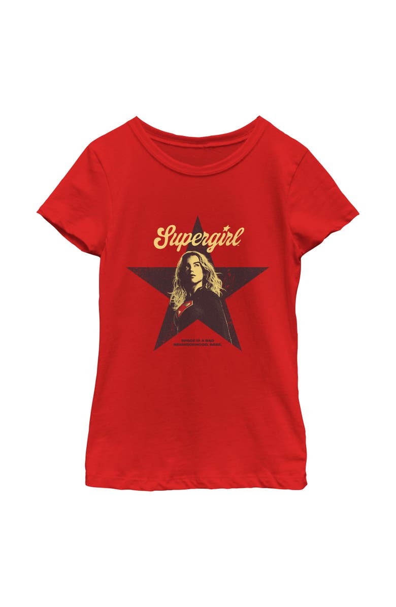 Supergirl Girl's Supergirl Star Frame Kara Graphic T-Shirt, Main, color, Red