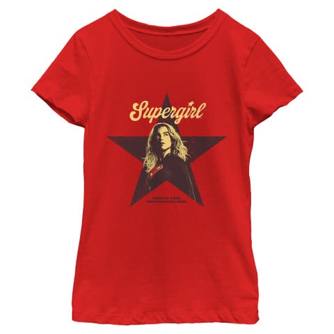 Girl's Supergirl Star Frame Kara  Graphic T-Shirt