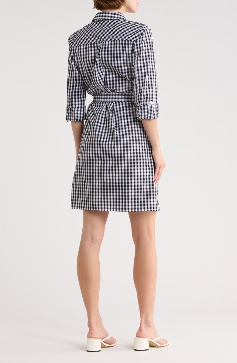 DKNY Belted Shirtdress, Alternate, color, Black/ Brig