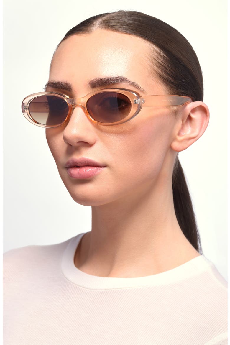 Narrow Oval Sunglasses, Alternate, color, CLEAR NATURAL