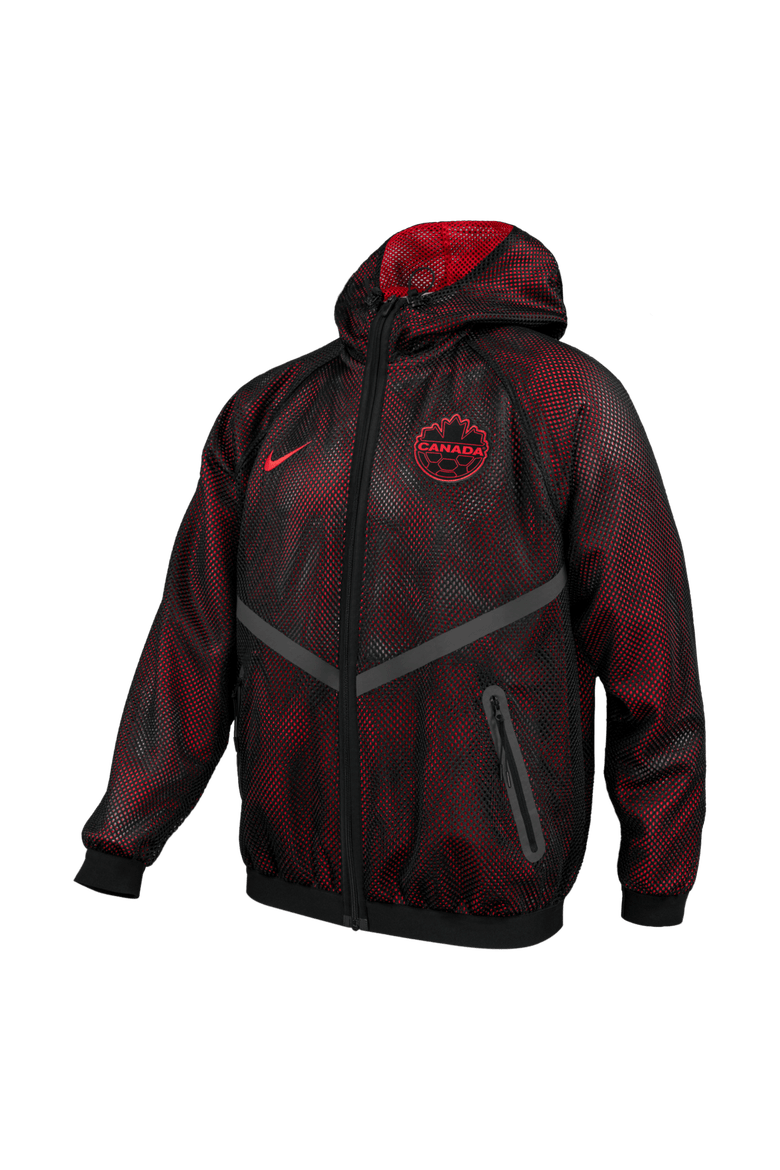 Men's Nike Black Canada Soccer 2026 Anthem Mesh Dri-FIT Full-Zip Hooded Jacket, Main, color, Black