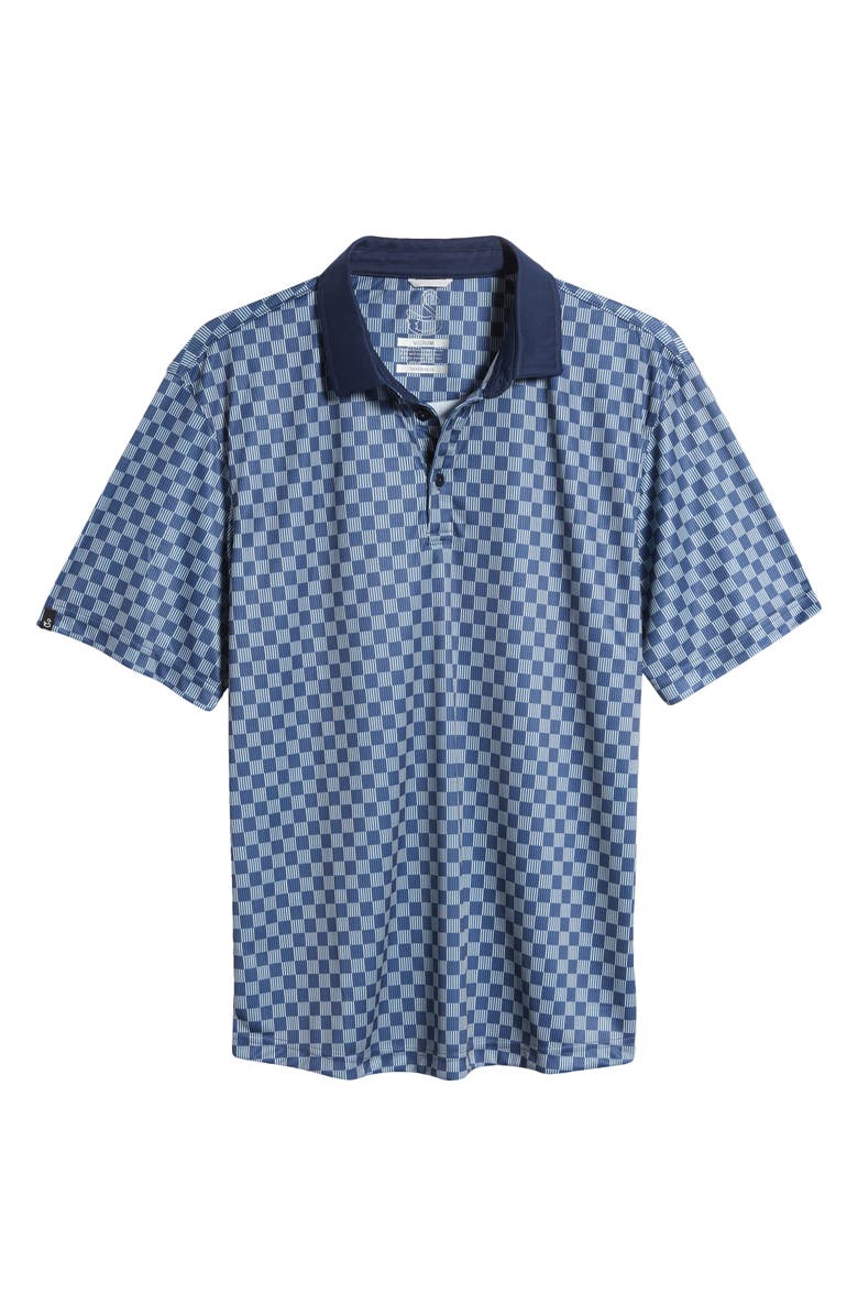 Swannies Gunnar Check Print Golf Polo, Alternate, color, Navy