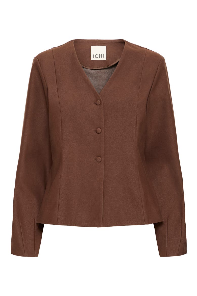 Ihkate Collarless Denim Jacket, Alternate, color, CHICORY COFFEE