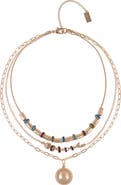 Rachel Roy Crystal Layered Chain Necklace