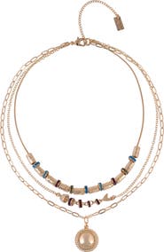 Rachel Roy Crystal Layered Chain Necklace
