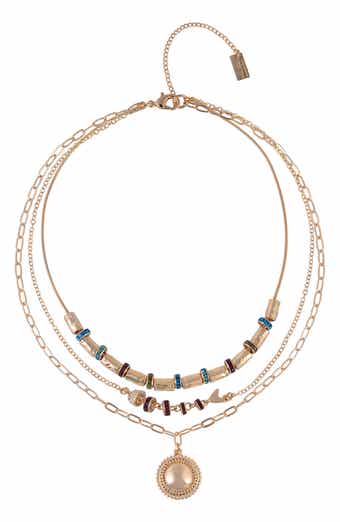 Crystal Layered Chain Necklace