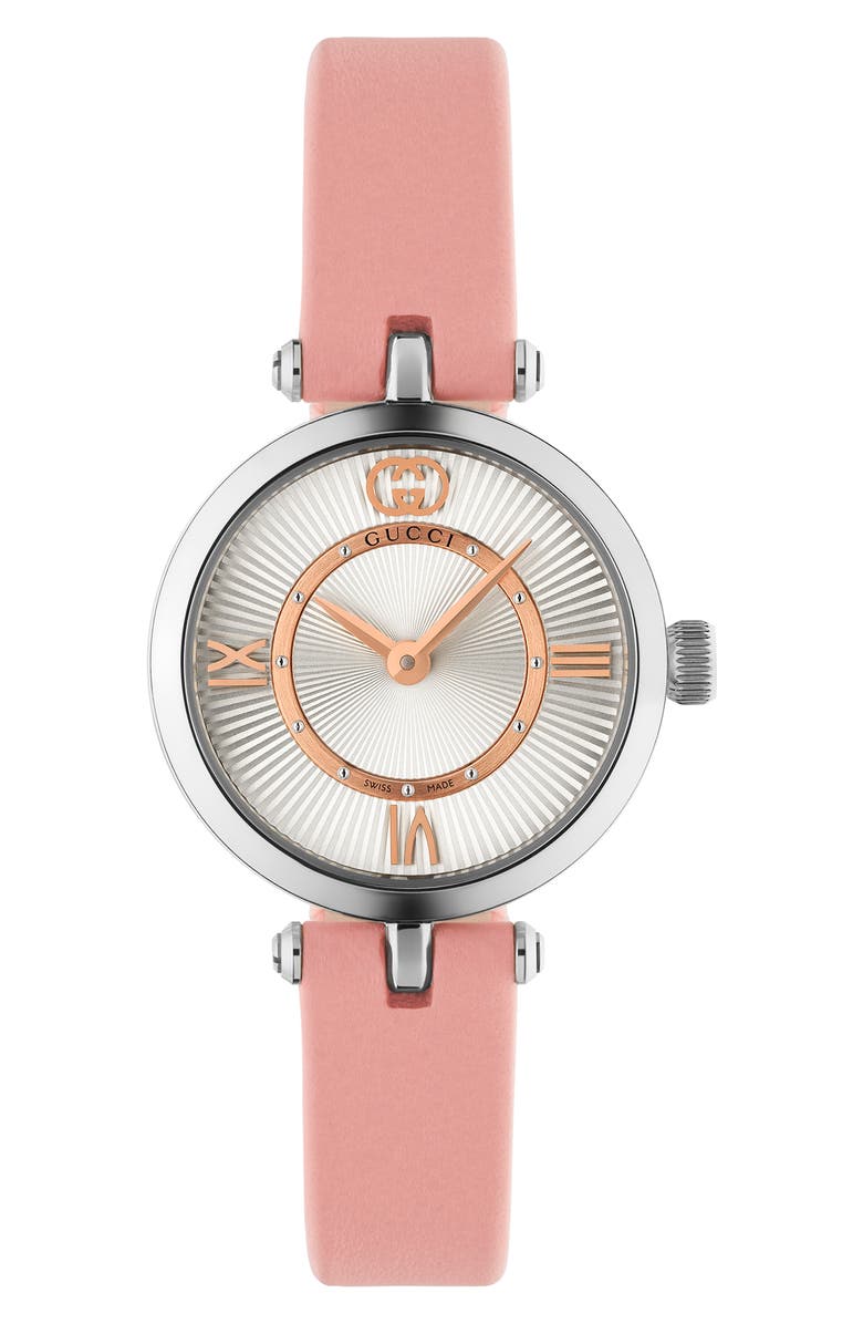 Gucci Model 2000 Leather Strap Watch, 24mm, Alternate, color, 