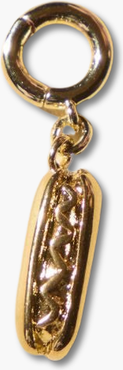 Nickel & Suede Hotdog Charm