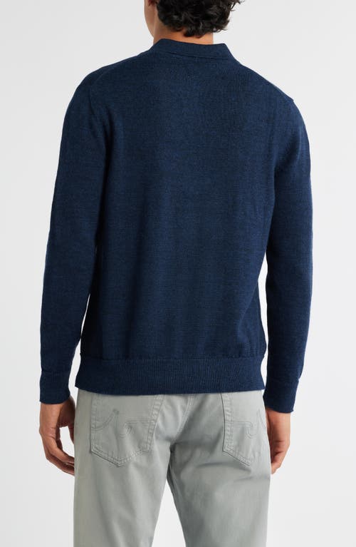 Alex Crane Anchor Merino Wool Polo Sweater In Blue