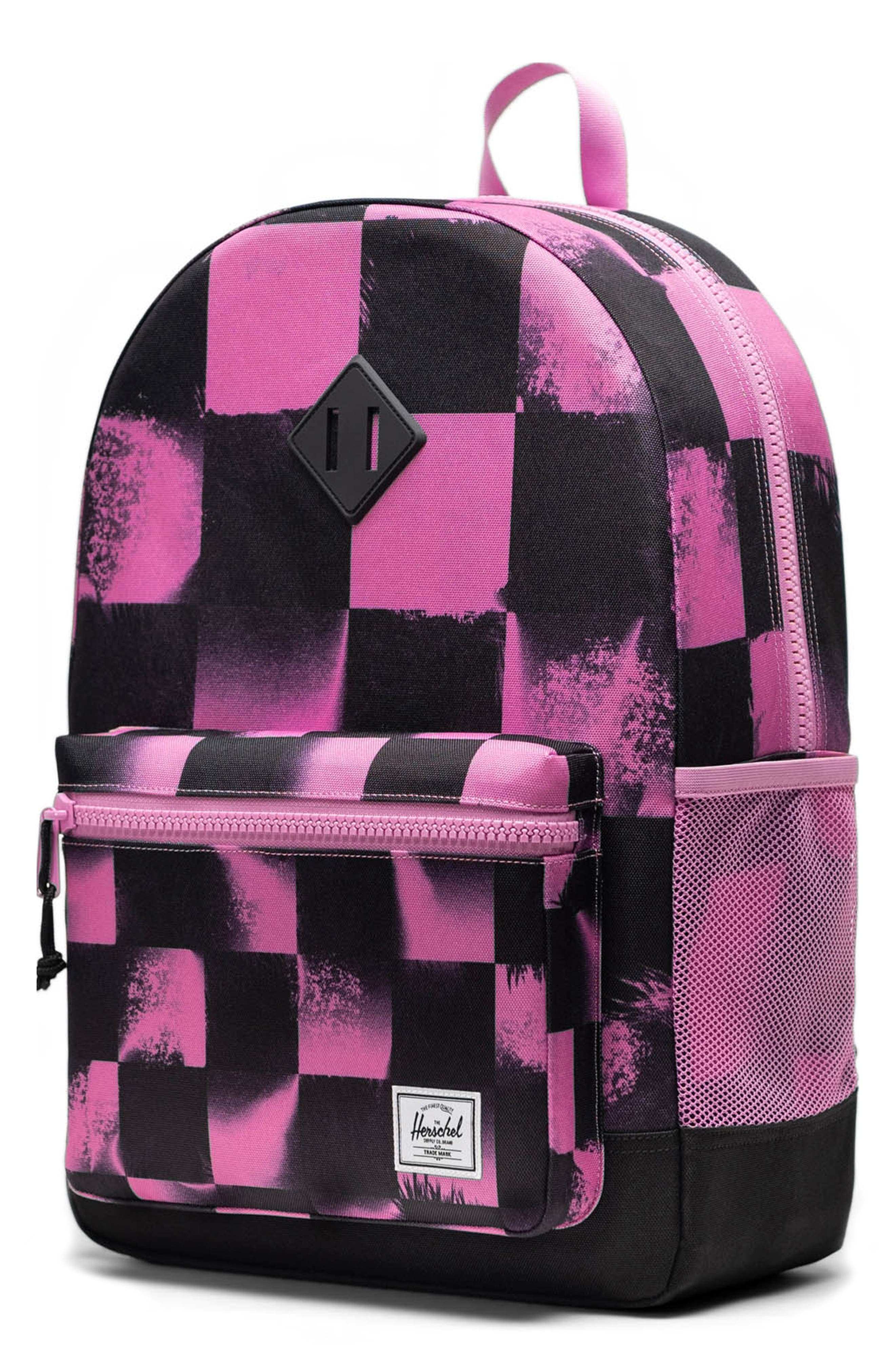 Herschel Supply Co. Kids' Heritage Youth Backpack, Alternate, color, Stencil Checker Opera Mauve