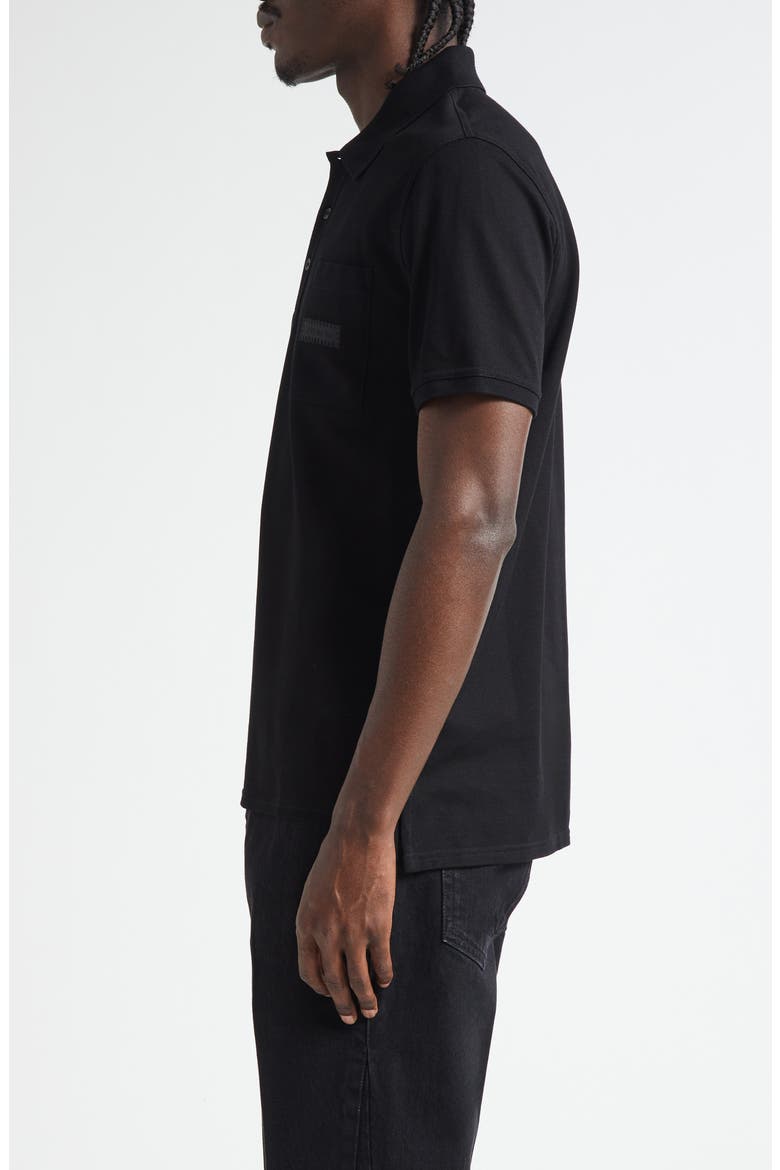 Logo Patch Regular Fit Cotton Piqué Polo, Alternate, color, BLACK