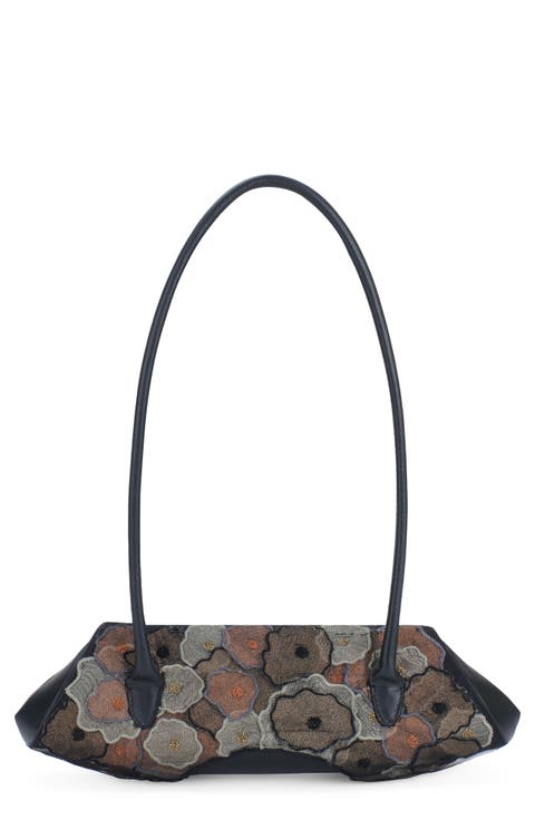 Elizabeth Mini Floral Quilted Leather Baguette Bag