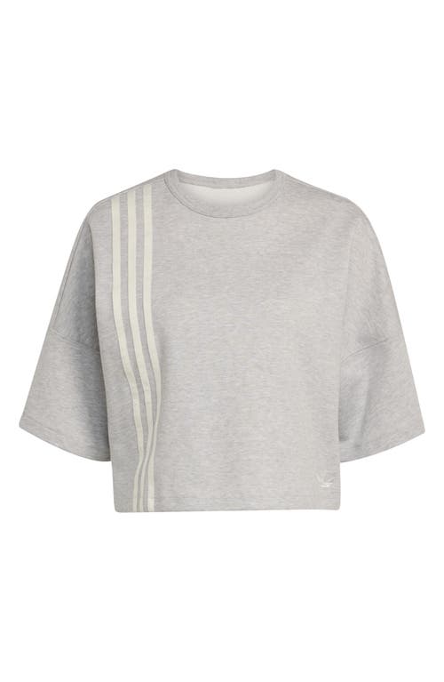 Adidas Originals Adidas 3-striped Boxy T-shirt In Gray