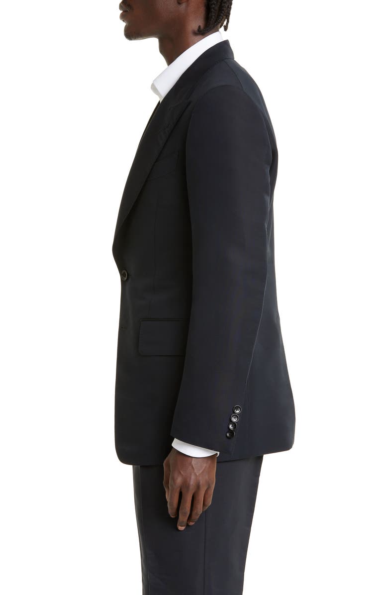 TOM FORD Shelton Cotton & Silk Poplin Tuxedo Jacket, Alternate, color, Black
