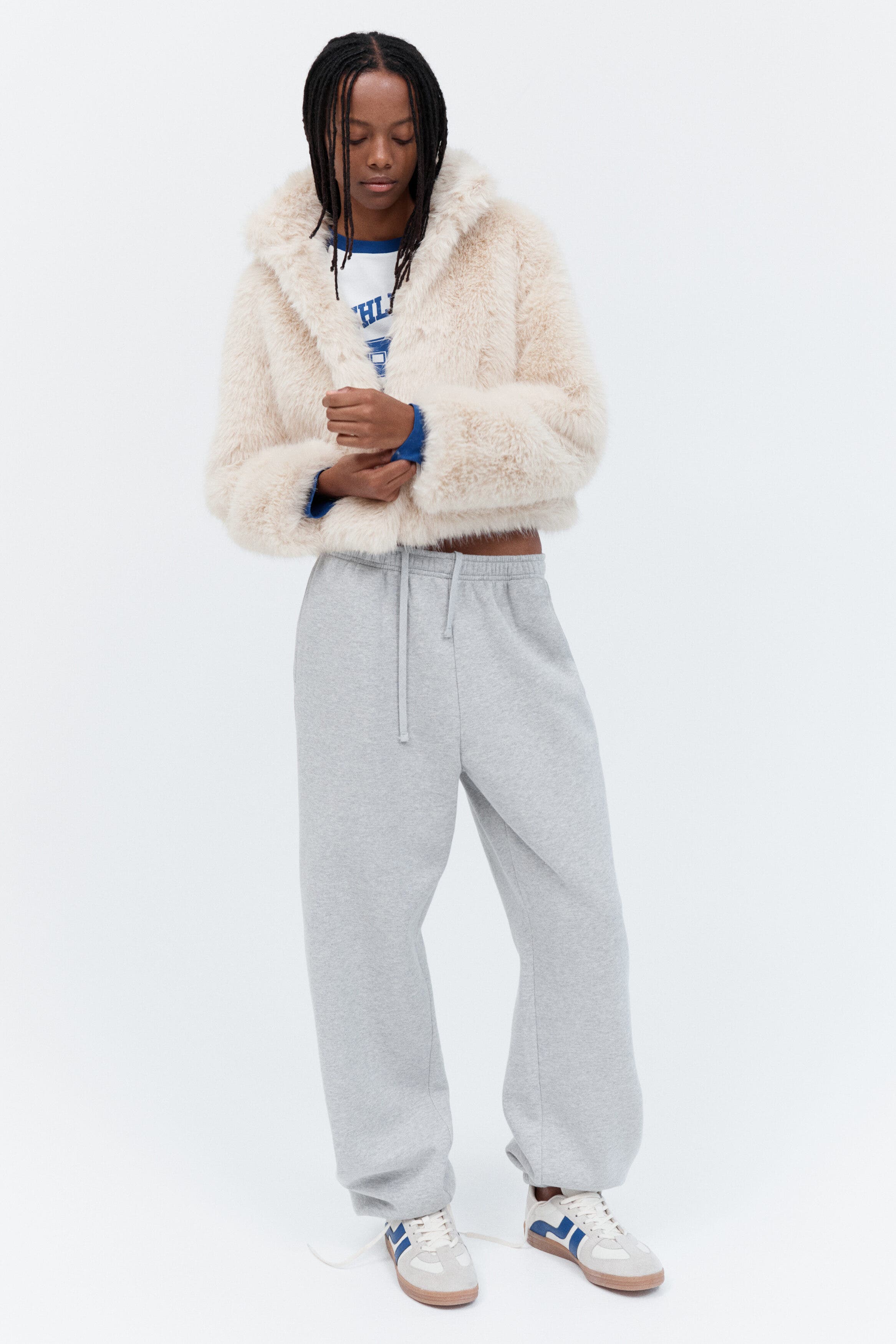 H&M Fluffy Jacket With Funnel Collar (Women) | Nordstrom