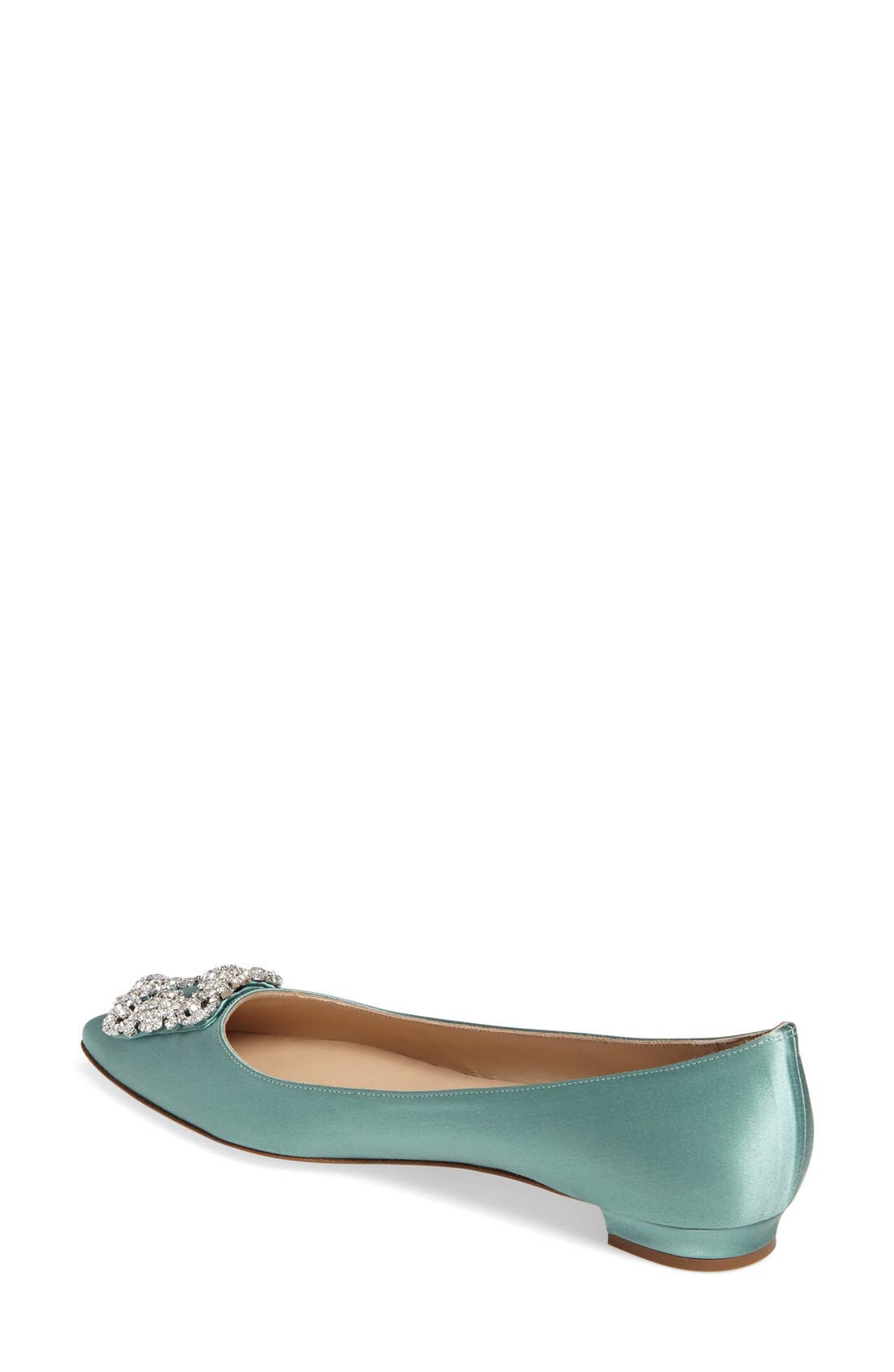 Hangisi Flat, Alternate, color, BLUE/ MINT SATIN