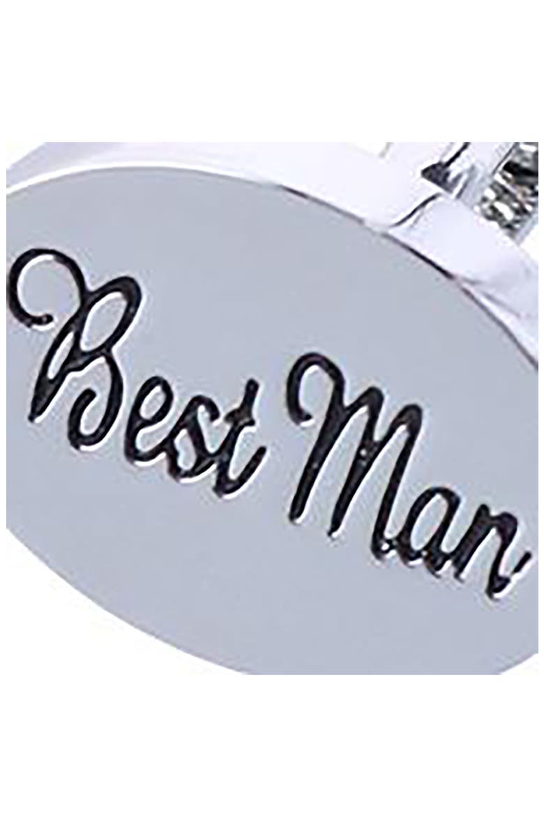 Best Man Cuff Links, Alternate, color, SILVER