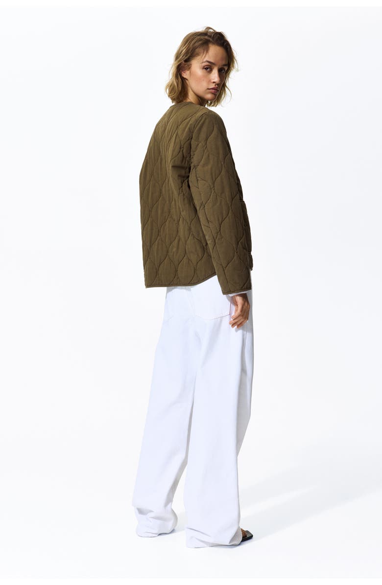 H&M Quilted Jacket, Alternate, color, Dark Khaki Green