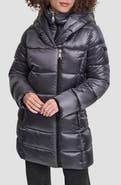 DKNY Asymmetric Bib Packable Quilted Coat