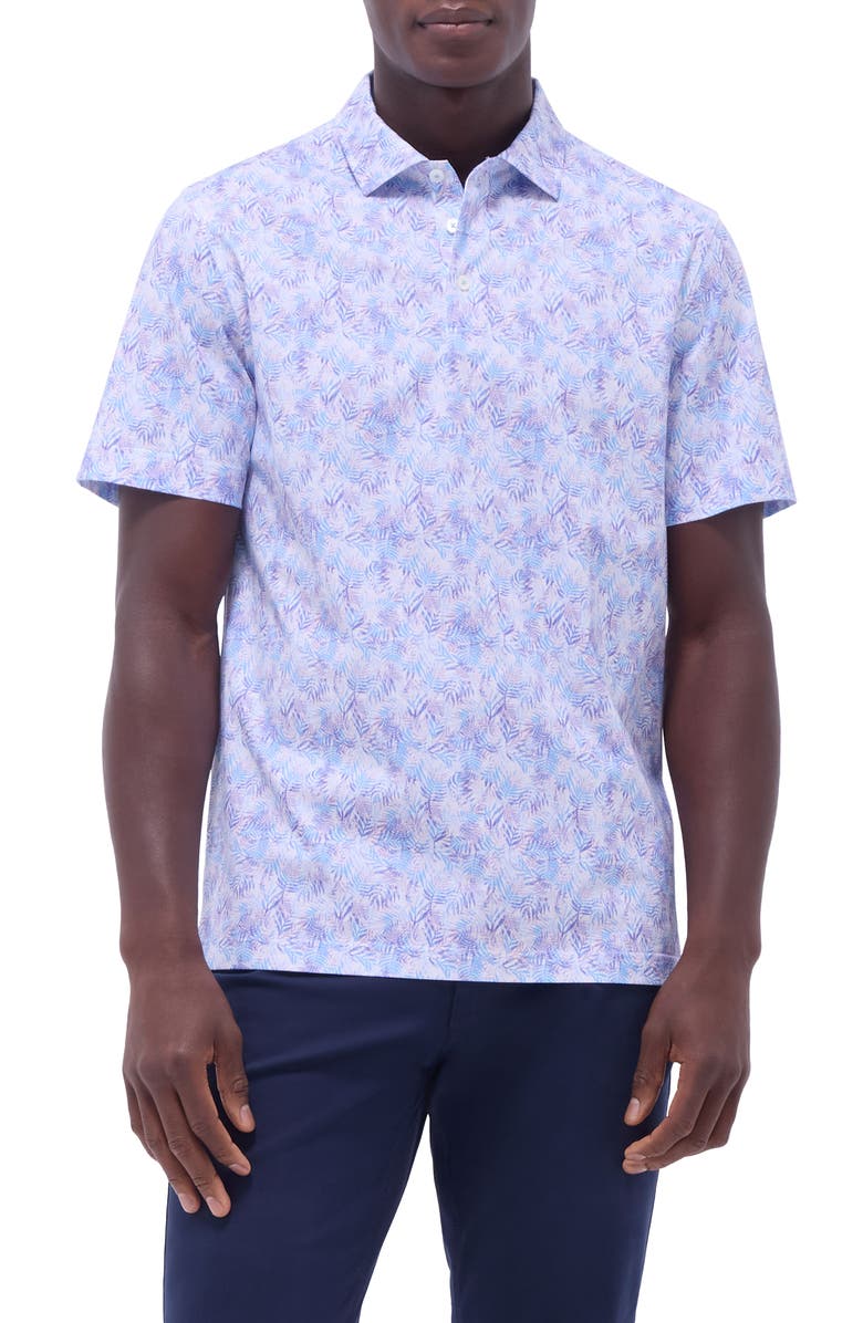 Bugatchi Victor OoohCotton<sup>®</sup> Leaf Print Polo, Main, color,